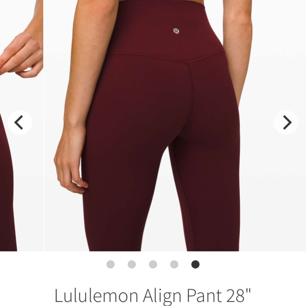 NWOT Lululemon Align Garnet 28” size 2